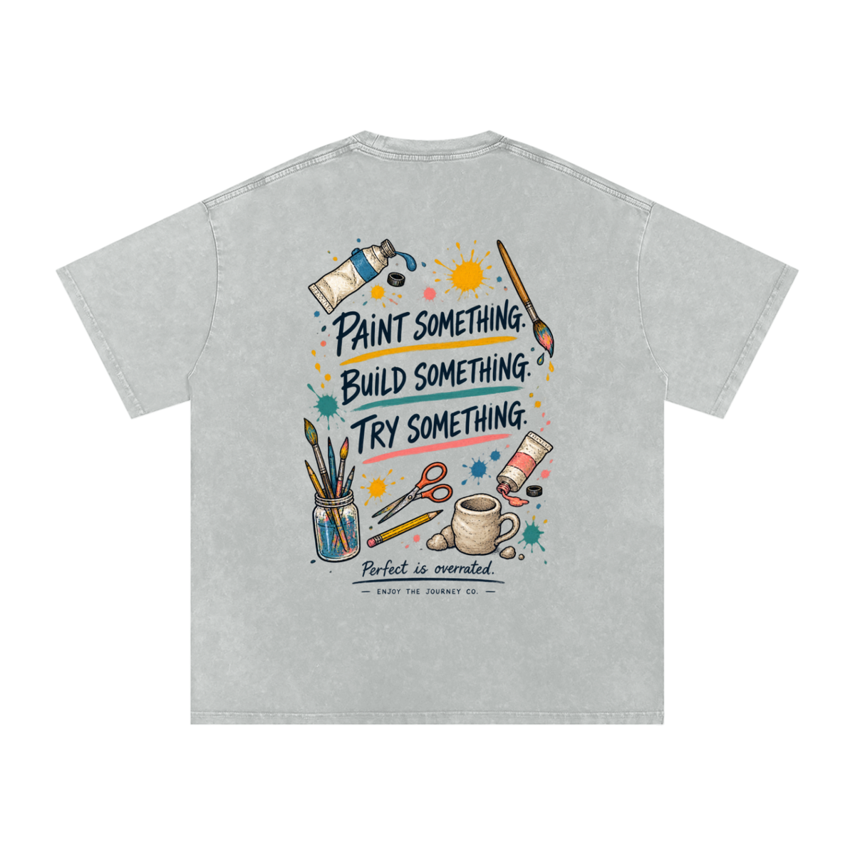 Snow Washed Oversized Cotton T-Shirt