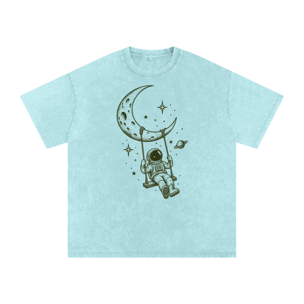 Snow Washed Oversized Cotton T-Shirt
