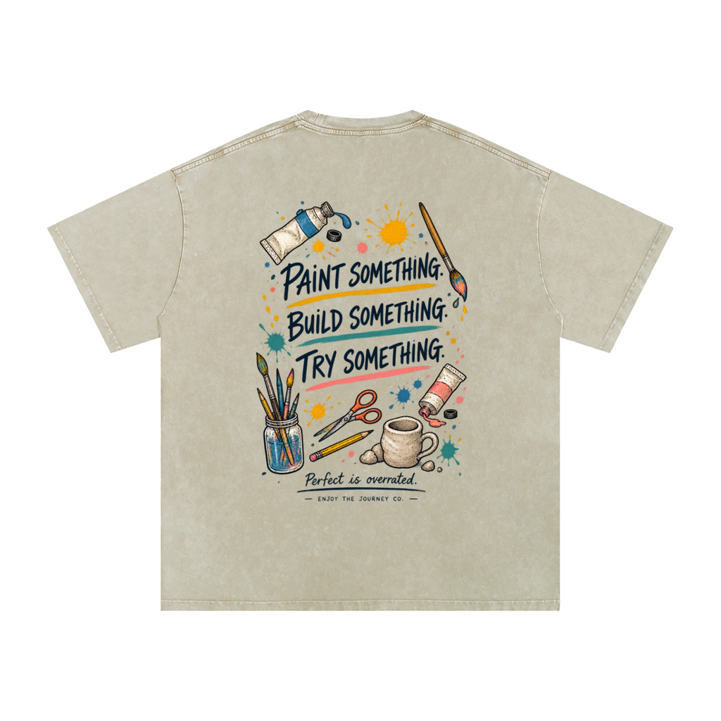 Snow Washed Oversized Cotton T-Shirt