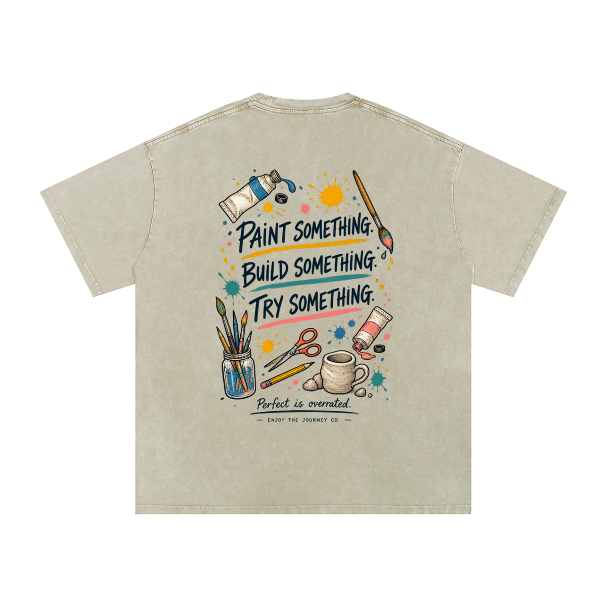 Snow Washed Oversized Cotton T-Shirt